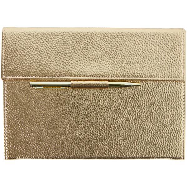 slide 1 of 2, Markings By C.R. Gibson Leatherette Journal With Pen, 5-1/2"" X 8-1/2"", College Ruled, 256 Pages (128 Sheets), Gold, 128 ct