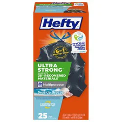 Hefty Ultra Strong 30 Gallon Drawstring Seaside Breeze Trash Bags - 25 ct