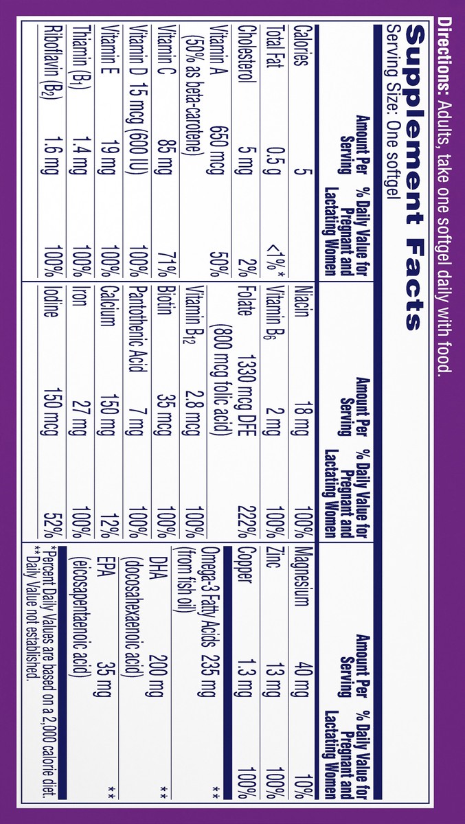 slide 10 of 10, One A Day Prenatal 1 Multivitamin Softgels 30 ct Box, 30 ct