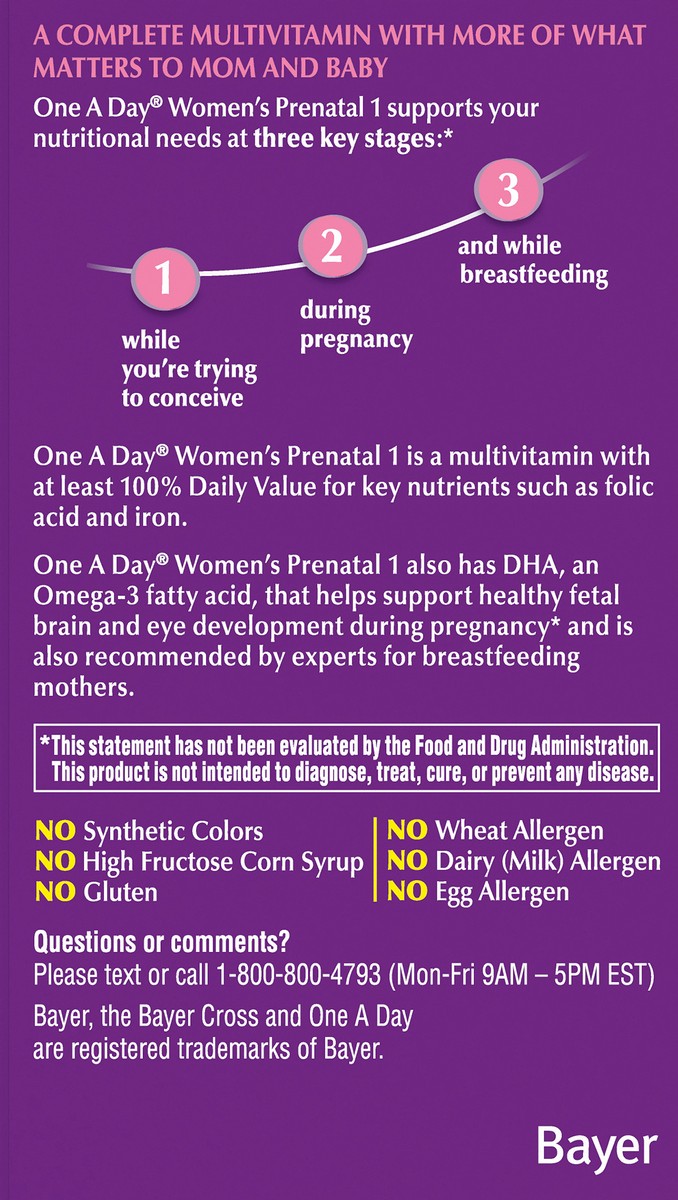 slide 2 of 10, One A Day Prenatal 1 Multivitamin Softgels 30 ct Box, 30 ct