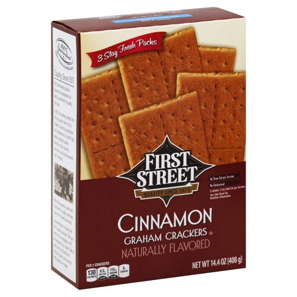 slide 1 of 1, First Street Cinnamon Graham Crackers, 14.4 oz