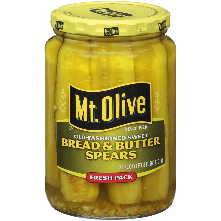 slide 1 of 4, Mt. Olive Bread & Butter Pickles, 24 oz