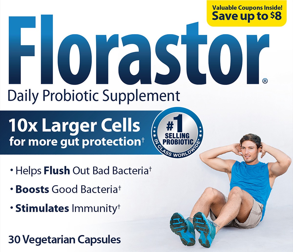 slide 4 of 8, Florastor Daily Probiotic Supplement, 30 ct