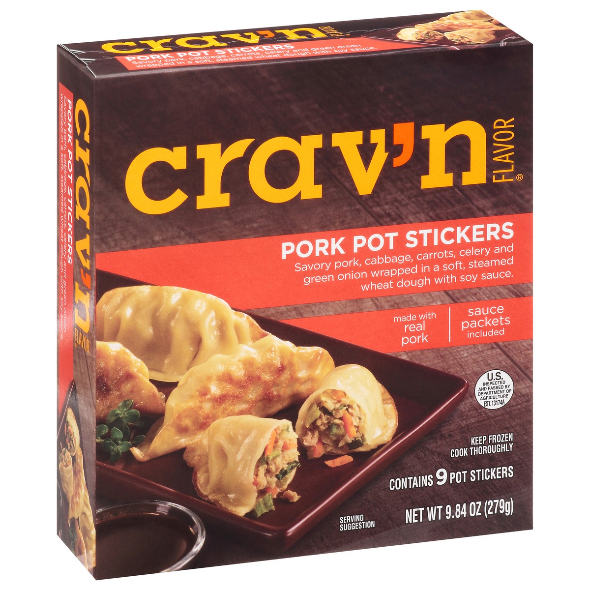 slide 4 of 11, Crav'n Flavor Pork Pot Stickers, 9.84 oz