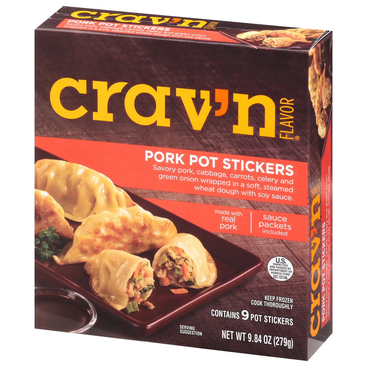 slide 6 of 11, Crav'n Flavor Pork Pot Stickers, 9.84 oz