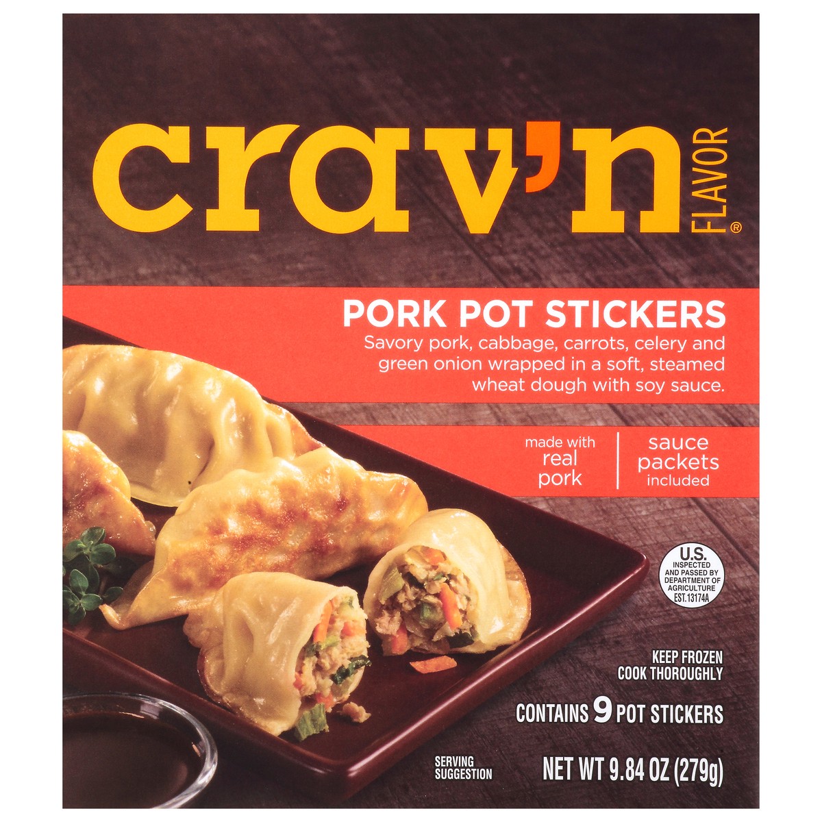 slide 10 of 11, Crav'n Flavor Pork Pot Stickers, 9.84 oz