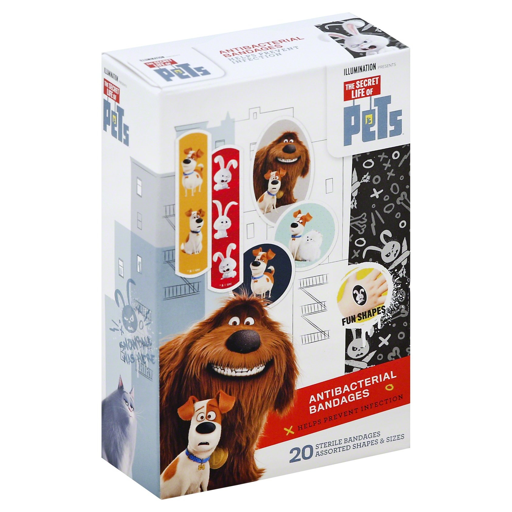 slide 1 of 1, The Secret Life of Pets Antibacterial Bandages, 20 ct