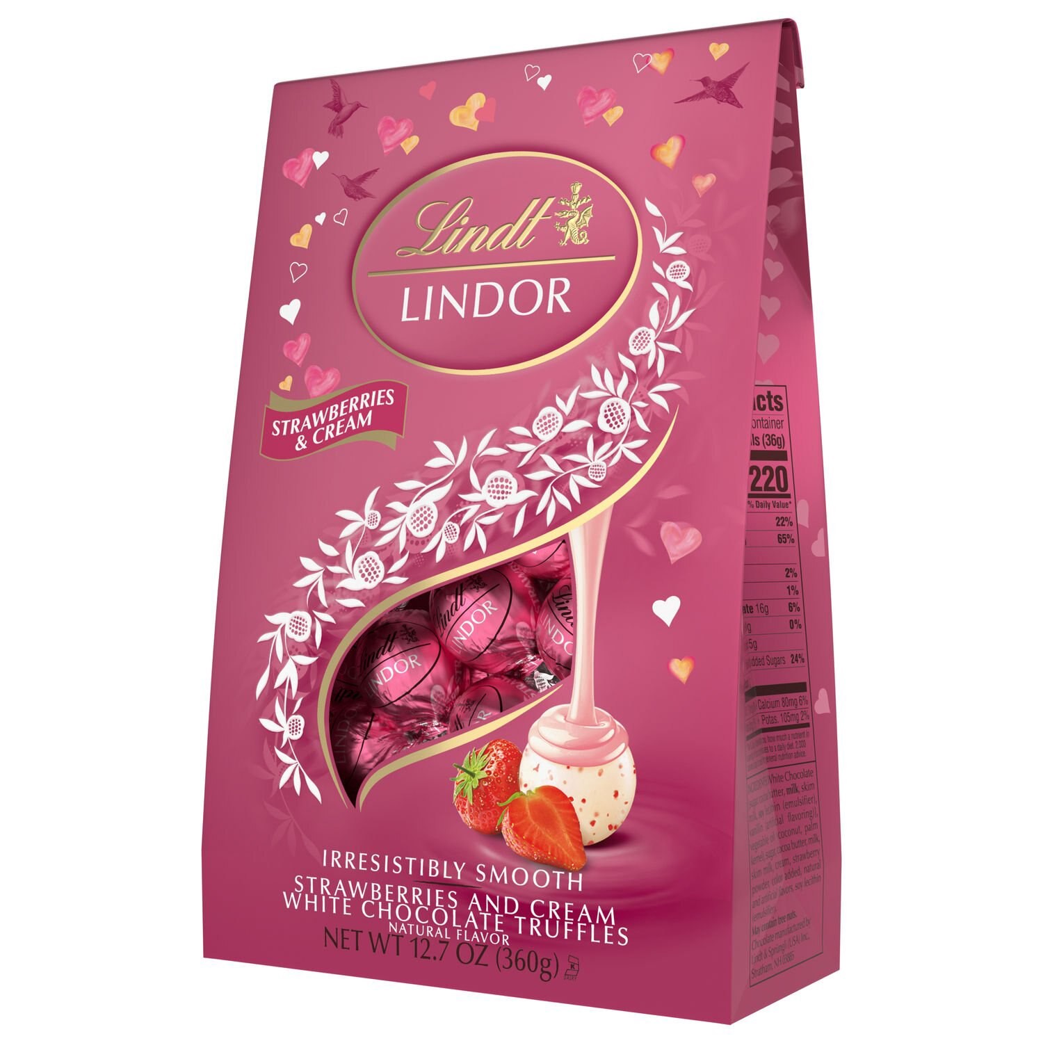 slide 3 of 4, Lindt, Lindor Strawberries And Cream White Chocolate Truffles, 15.2 Oz, 12.7 oz