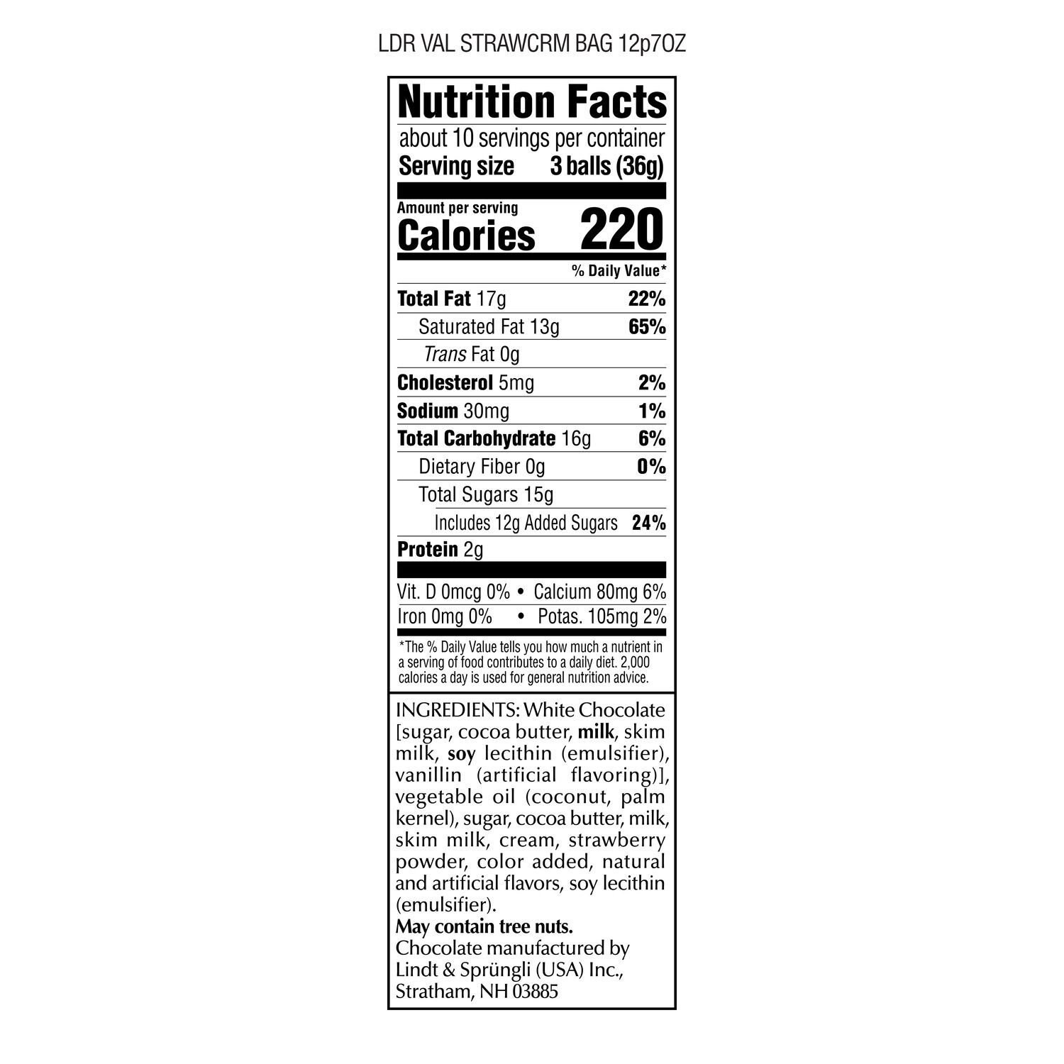 slide 4 of 4, Lindt, Lindor Strawberries And Cream White Chocolate Truffles, 15.2 Oz, 12.7 oz