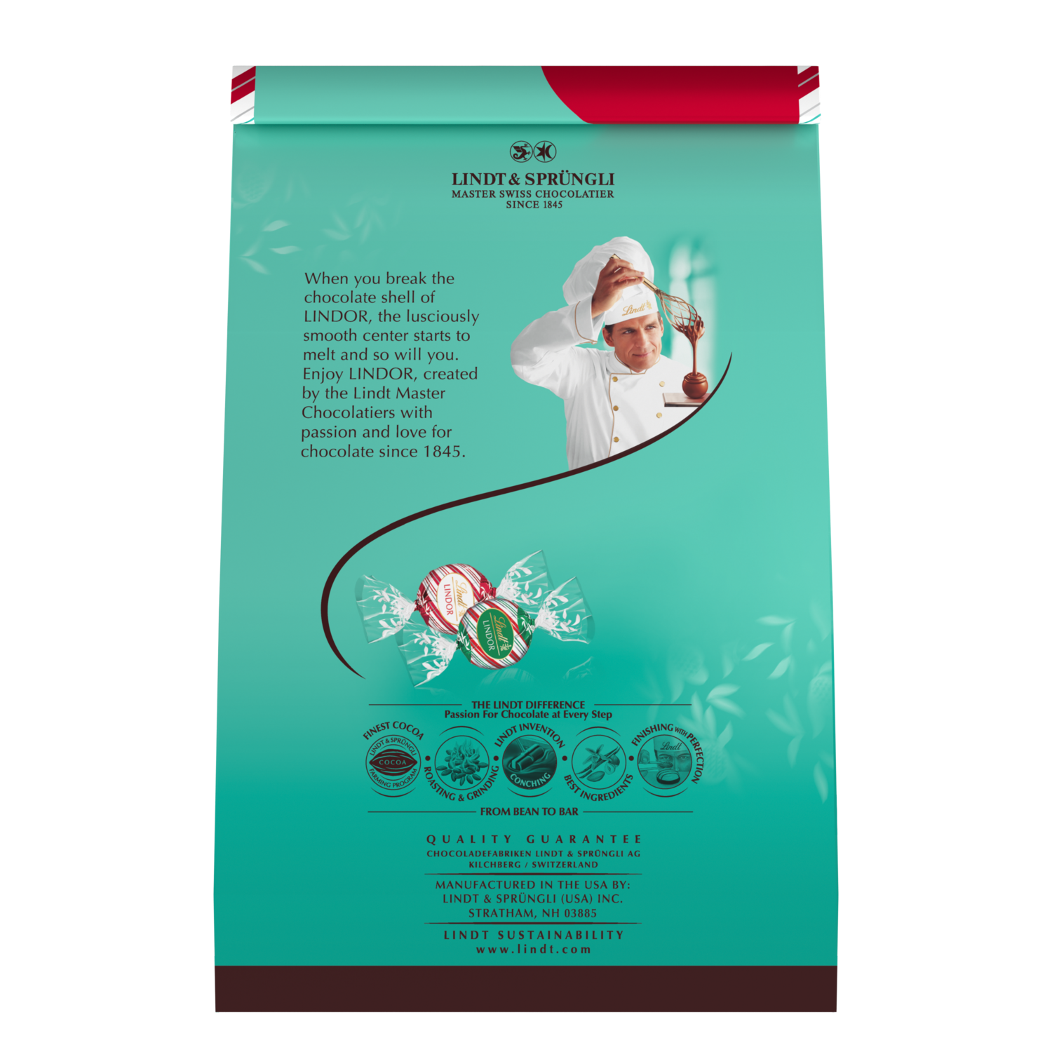 slide 5 of 5, Lindor Lindt Lindor Holiday Assorted Peppermint Chocolate Candy Truffles, 15.2 Oz, 12.7 oz