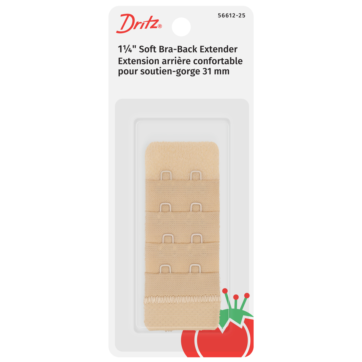 slide 1 of 3, Dritz Bra-Back Extender - Soft, Beige - 1-1/4", 1 1/4 in