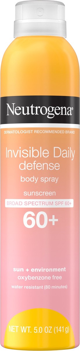 slide 4 of 7, Neutrogena Invisible Daily Defense Sunscreen Spray, SPF 60+, 5.0 oz, 5 fl oz