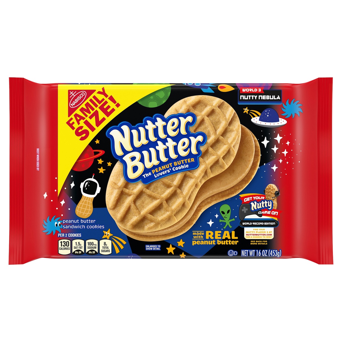 Nutter Butter Peanut Butter Sandwich Cookies, Family Size 16 oz Shipt