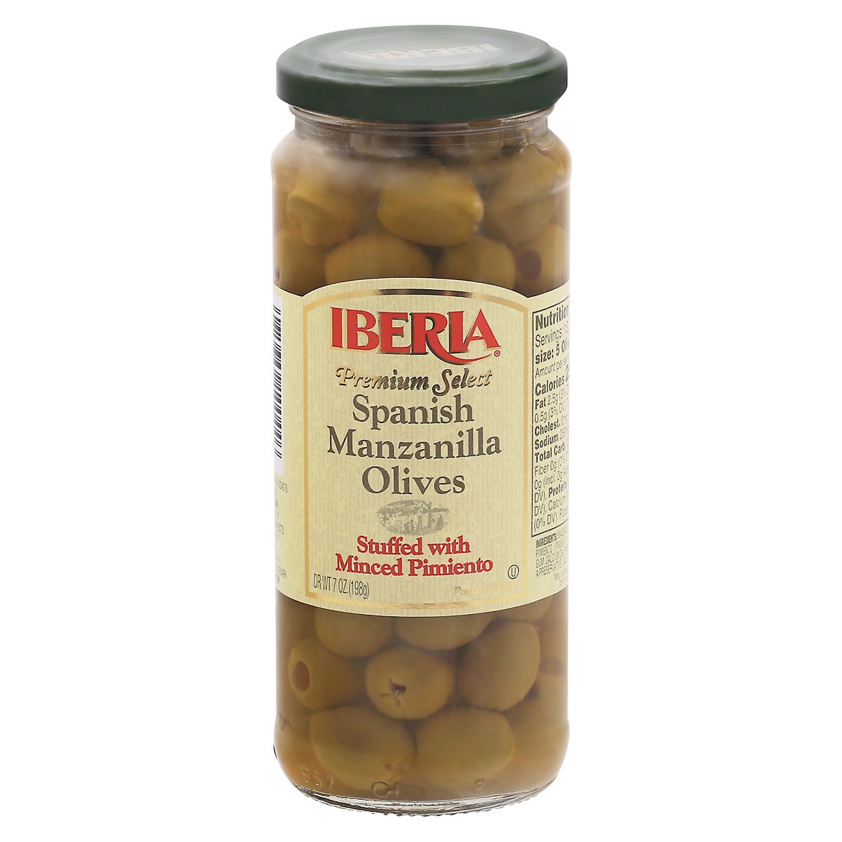 slide 1 of 9, Iberia Premium Select Stuffed With Minced Pimiento Spanish Manzanilla Olives 7 oz Jar, 7 oz