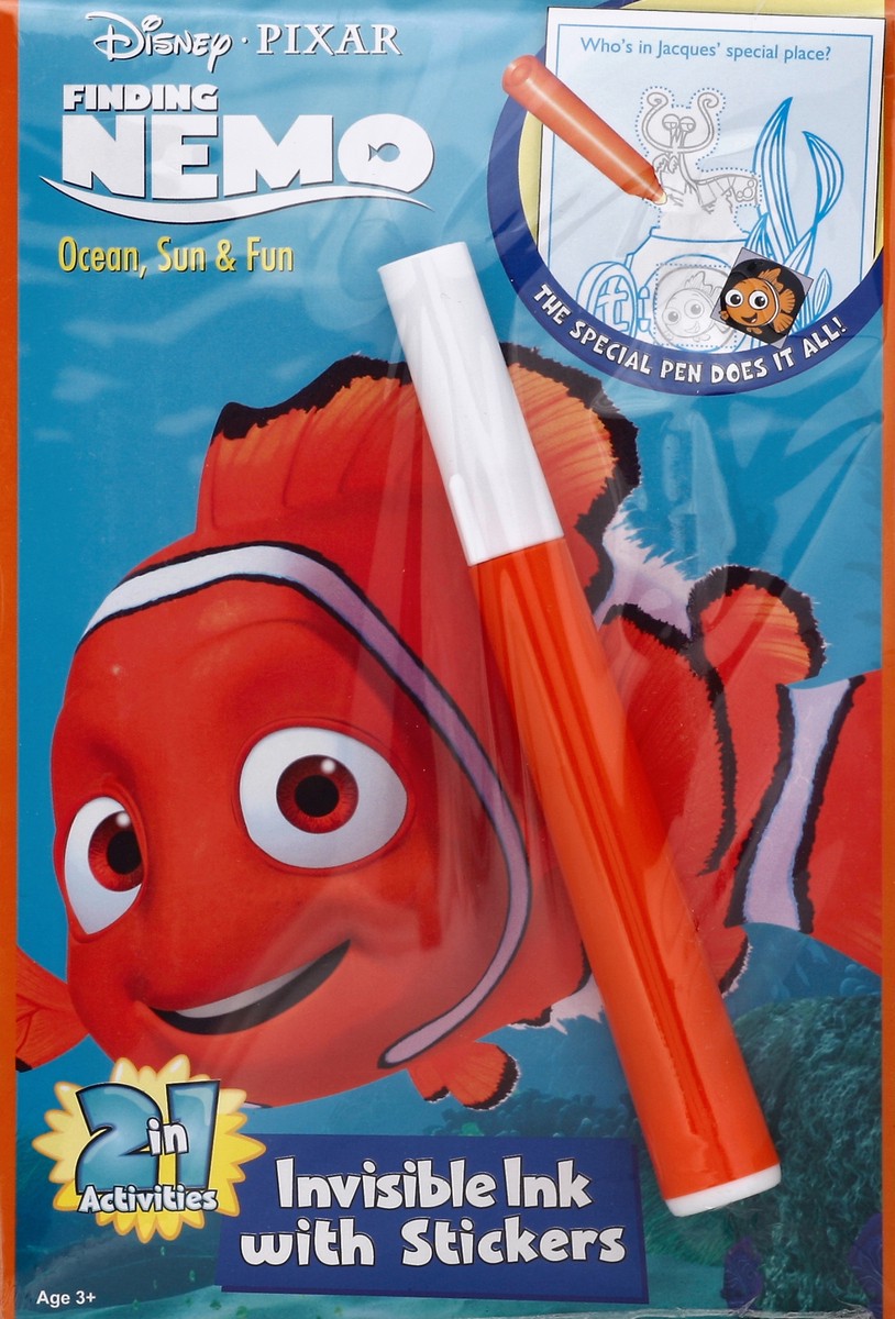 slide 4 of 4, Disney Invisible Ink with Stickers, Finding Nemo, Ocean, Sun & Fun, 1 ct