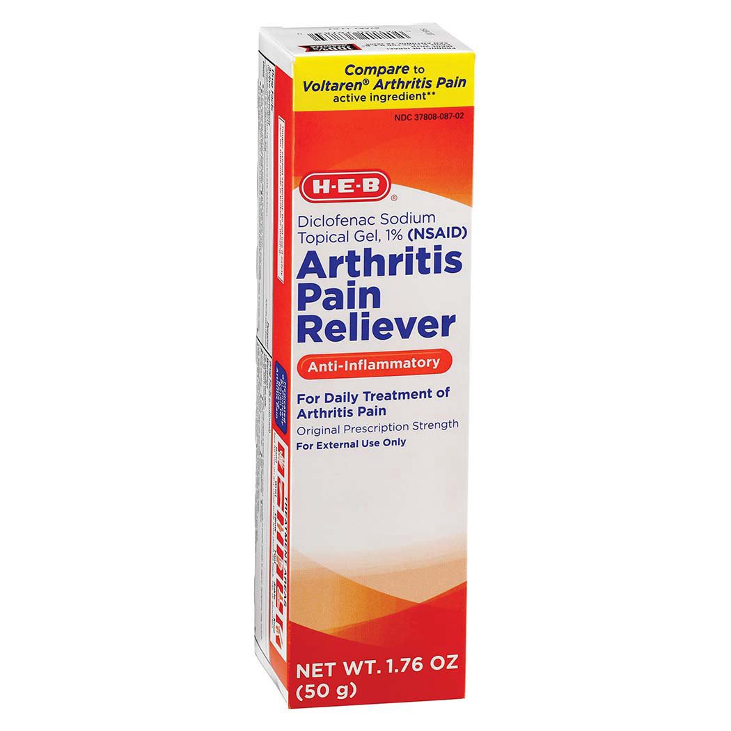 slide 1 of 1, H-E-B Arthritis Pain Reliever Gel, 1.76 oz
