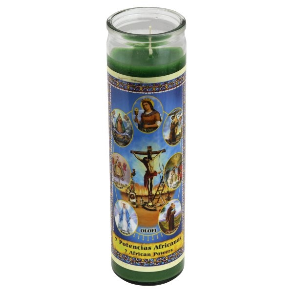 slide 1 of 1, Indio Seven African Powers Candle, 8 in