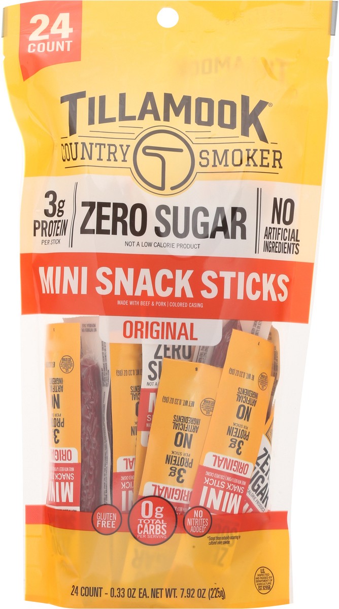 slide 11 of 14, Tillamook Country Smoker Zero Sugar Original Mini Snack Sticks 24 - 0.33 oz Each, 24 ct