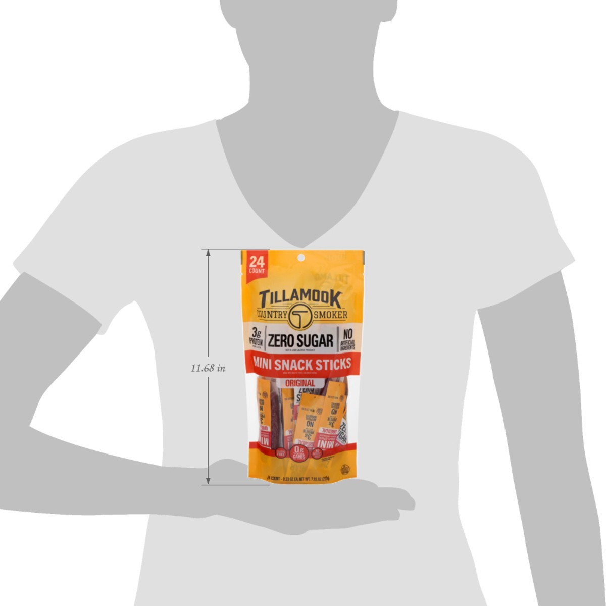 slide 7 of 14, Tillamook Country Smoker Zero Sugar Original Mini Snack Sticks 24 - 0.33 oz Each, 24 ct