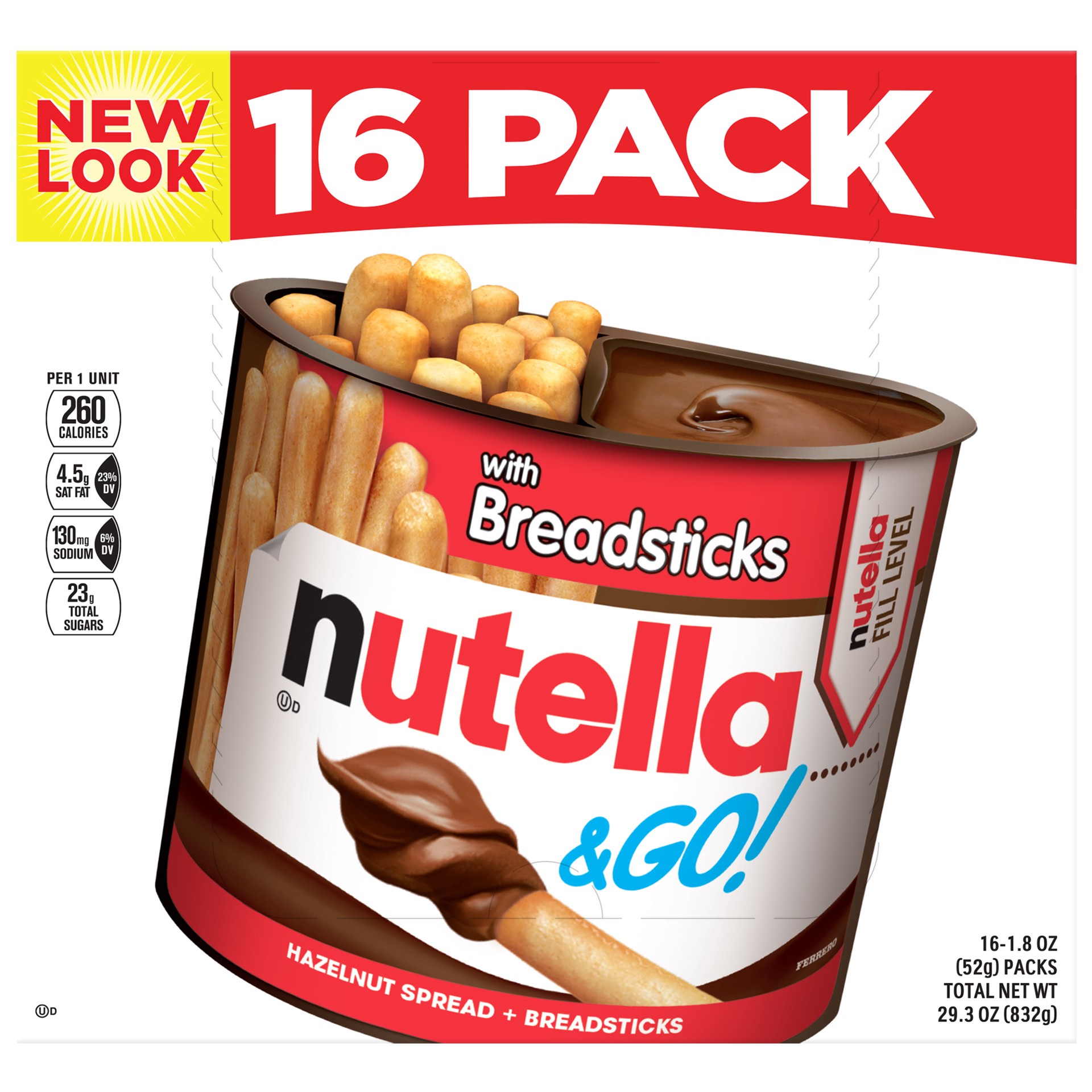 slide 1 of 2, Nutella & Go Hazelnut Spread & Breadsticks, 16 ct