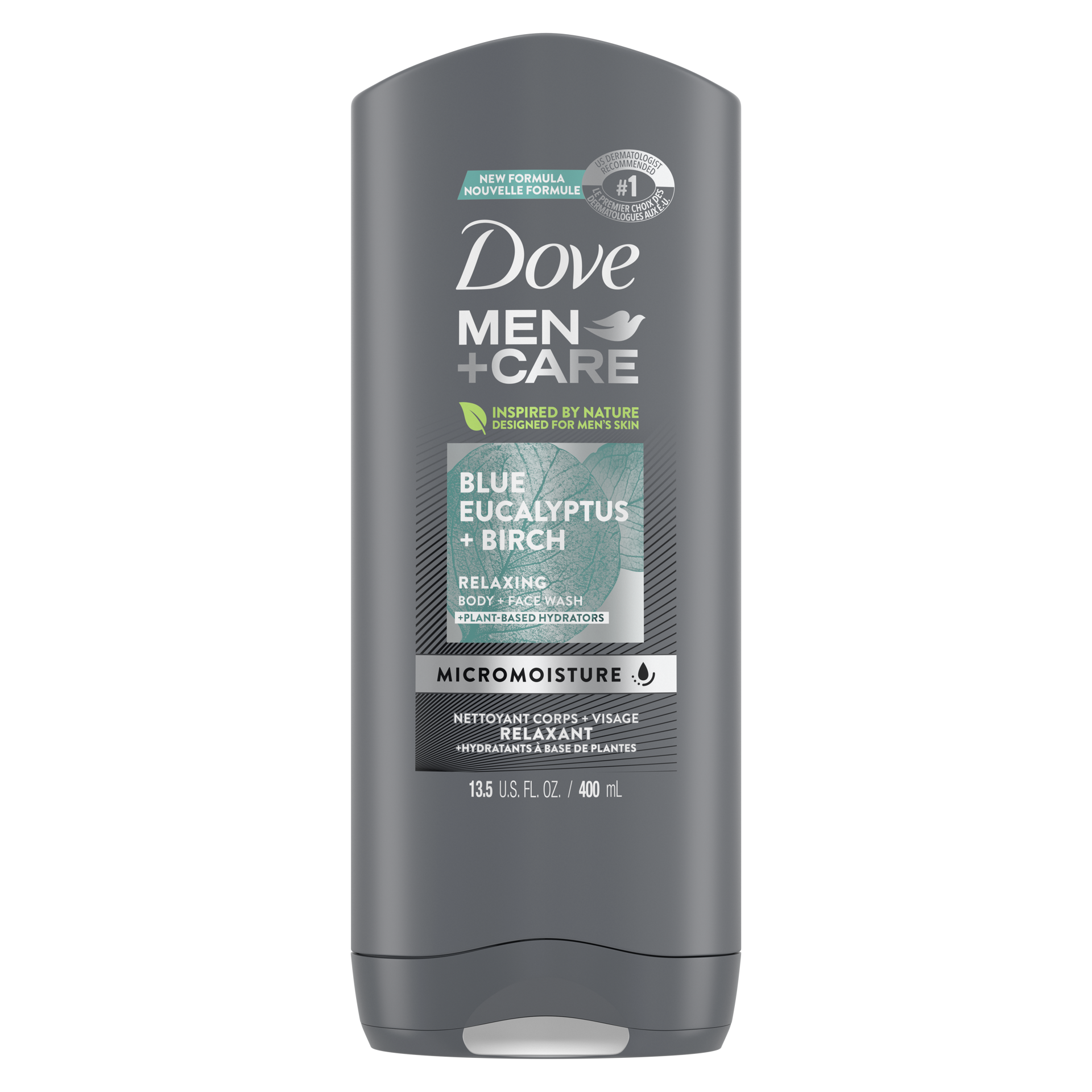 slide 3 of 4, Dove Men + Care Hydrating Blue Eucalyptus + Birch Body + Face Wash 13.5 oz, 13.5 oz