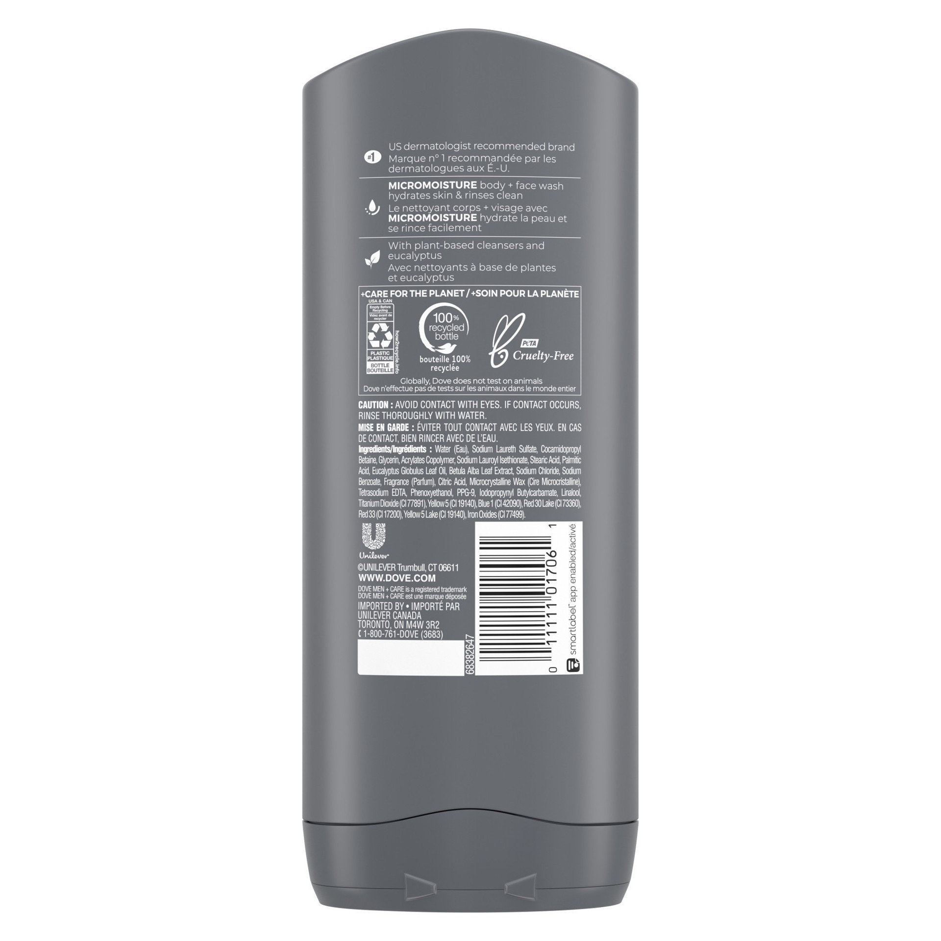 slide 2 of 4, Dove Men + Care Hydrating Blue Eucalyptus + Birch Body + Face Wash 13.5 oz, 13.5 oz