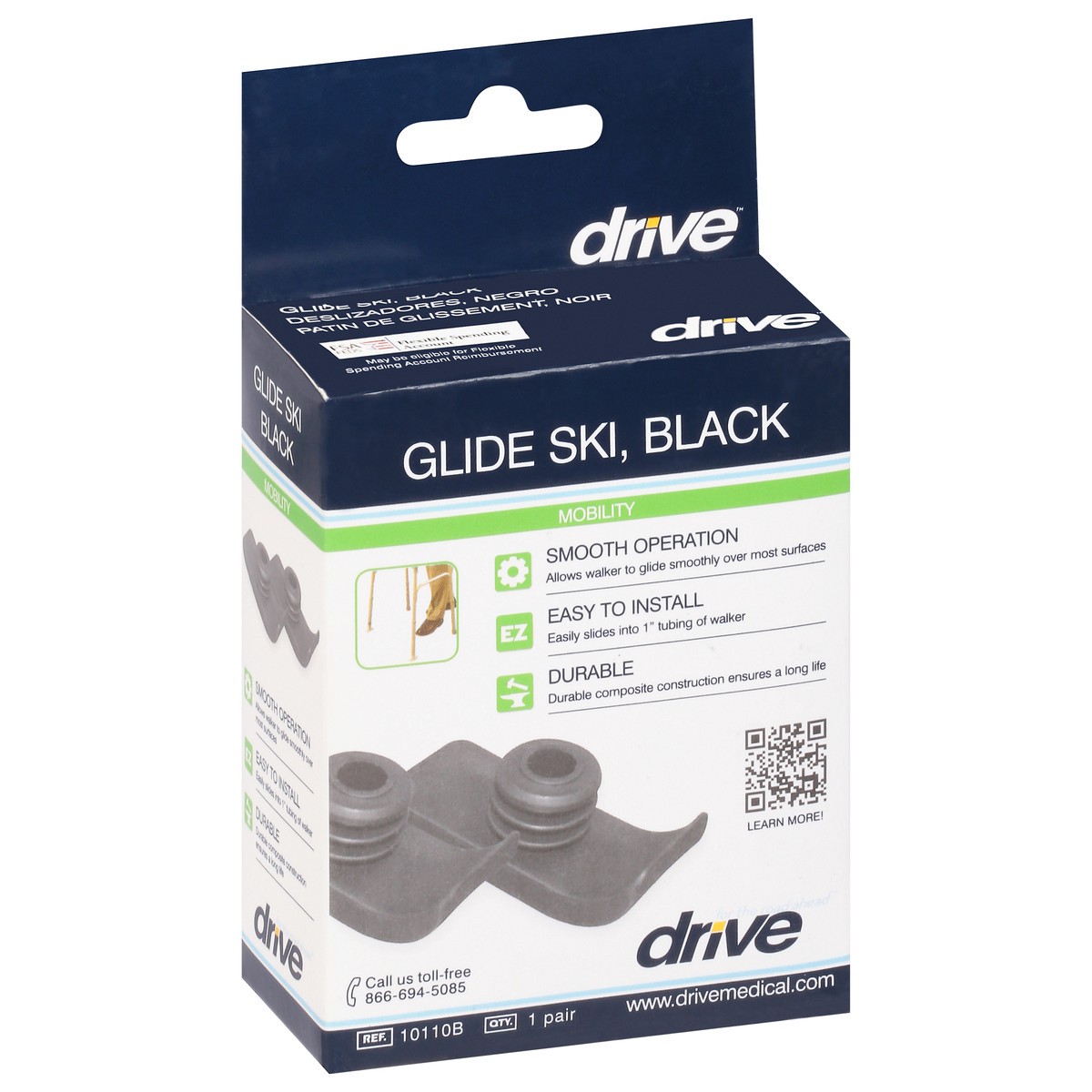 slide 4 of 9, Drive Black Glide Ski 1 ea, 1 ct