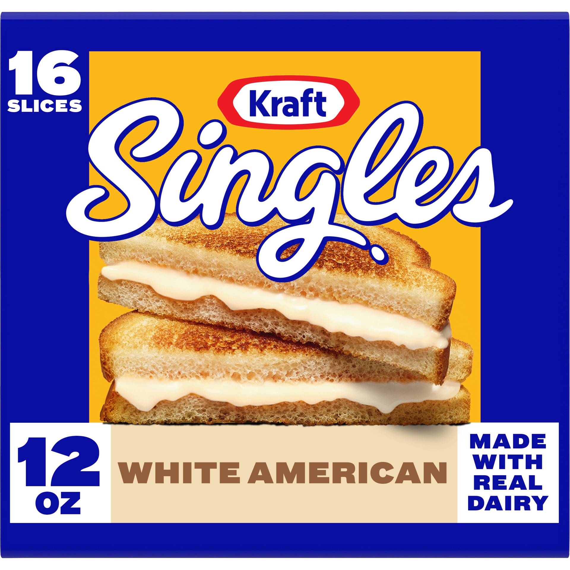 slide 1 of 5, Kraft Singles White American Slices, 16 ct Pack, 16 ct
