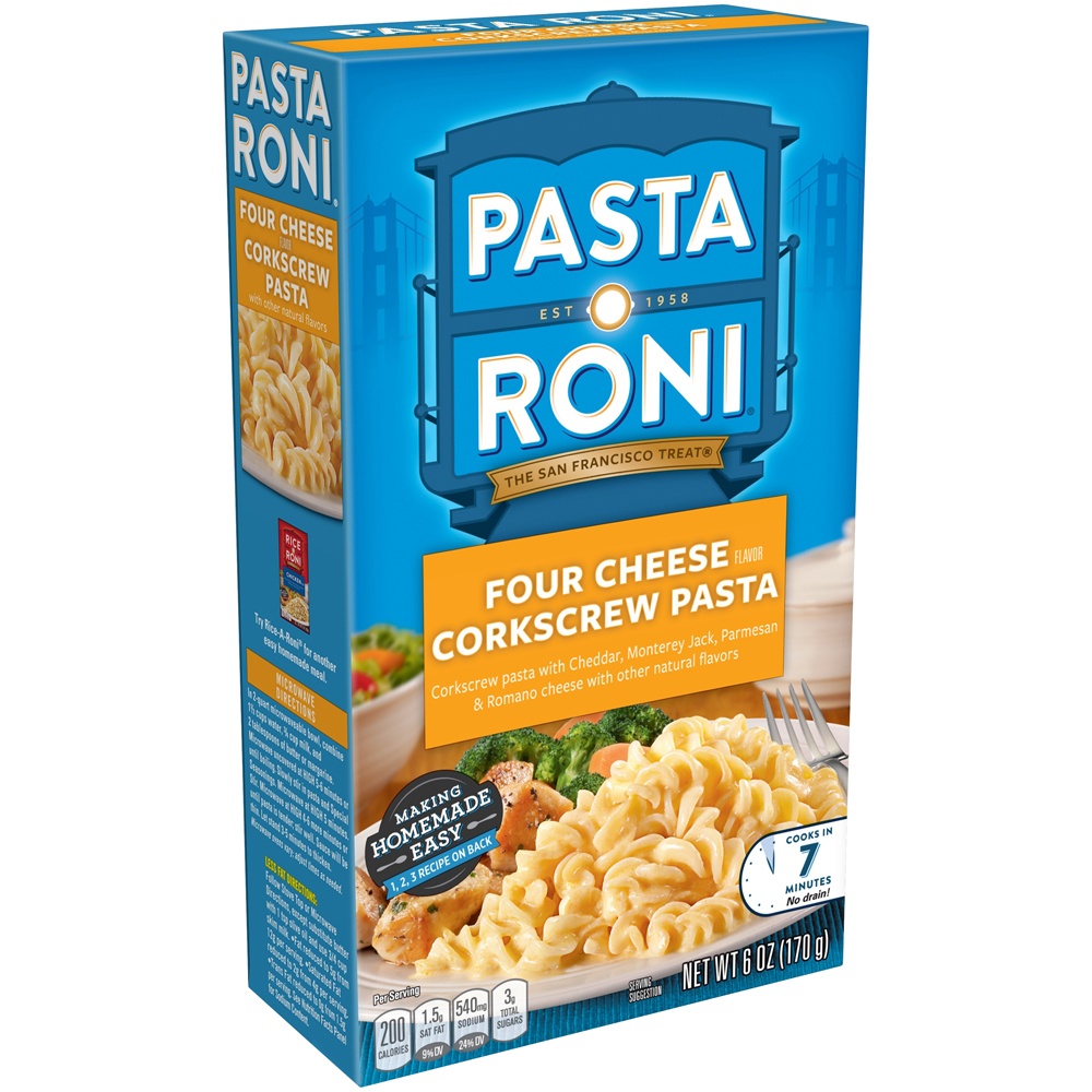 slide 2 of 4, Pasta Roni Four Cheese Corkscrew Pasta, 6 oz