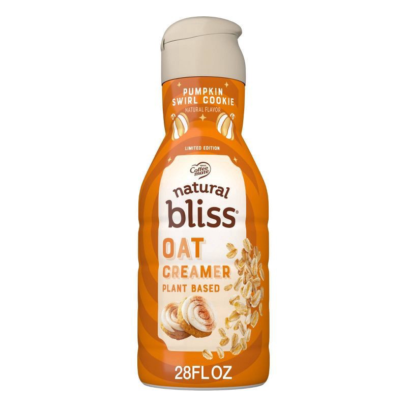 slide 1 of 5, Natural Bliss Limited Edition Pumpkin Swirl Cookie Plant Based Oat Creamer, 28 oz