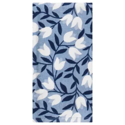 Room & Retreat Tulip Vine Blue Fiber Reactive Kitchen Towel, 16 In X 25 In