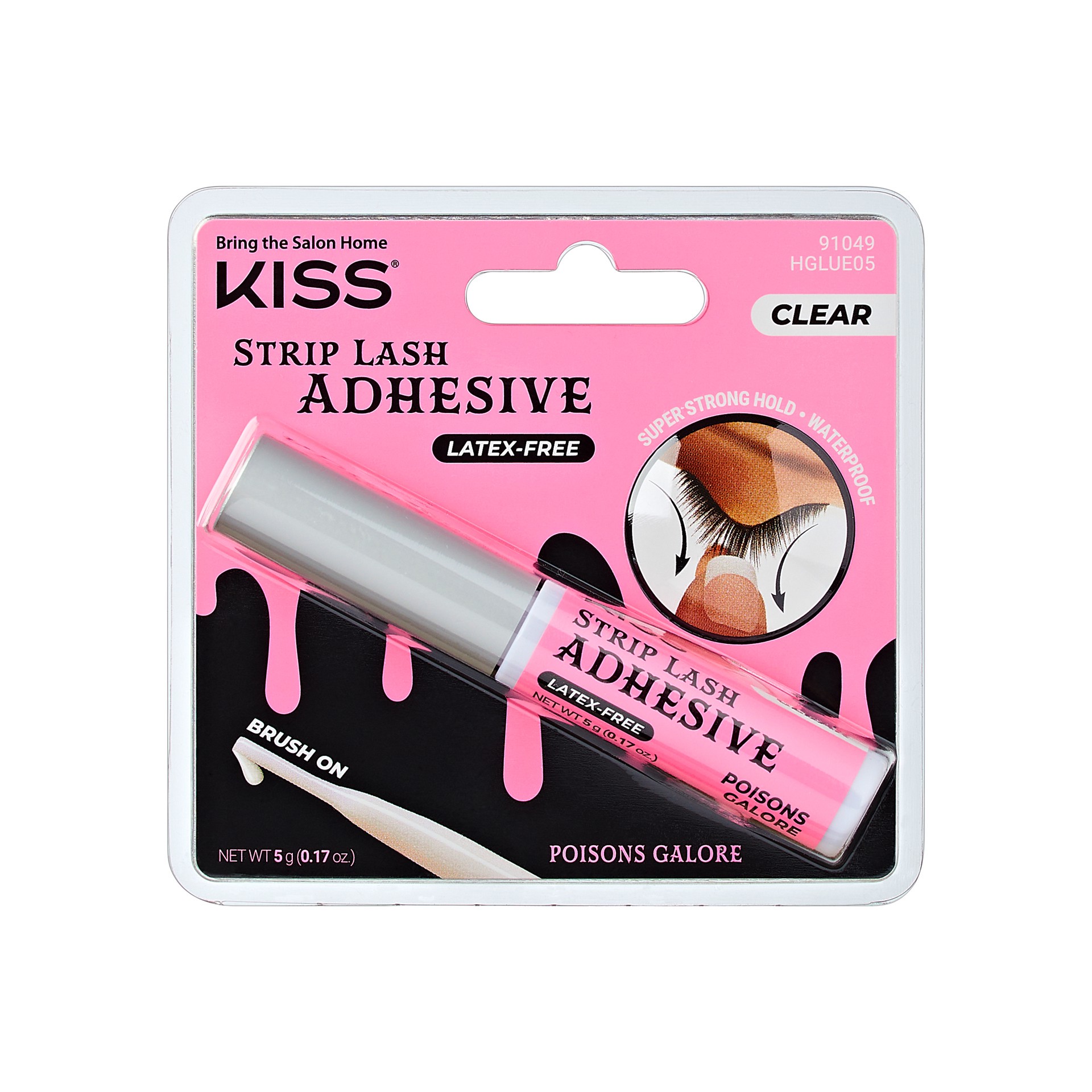 slide 1 of 4, KISS Halloween Strip Lash Adhesive, Latex Free, Net Wt. 5 g. / 0.17 oz. - Clear, 1 ct