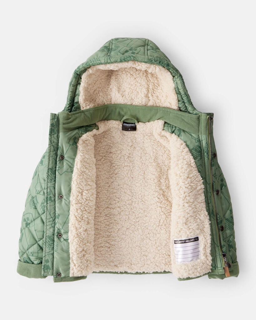 slide 3 of 3, Carter's Boys Minecraft® Hooded Heavyweight Winter Jacket - Green Green 5, 1 ct