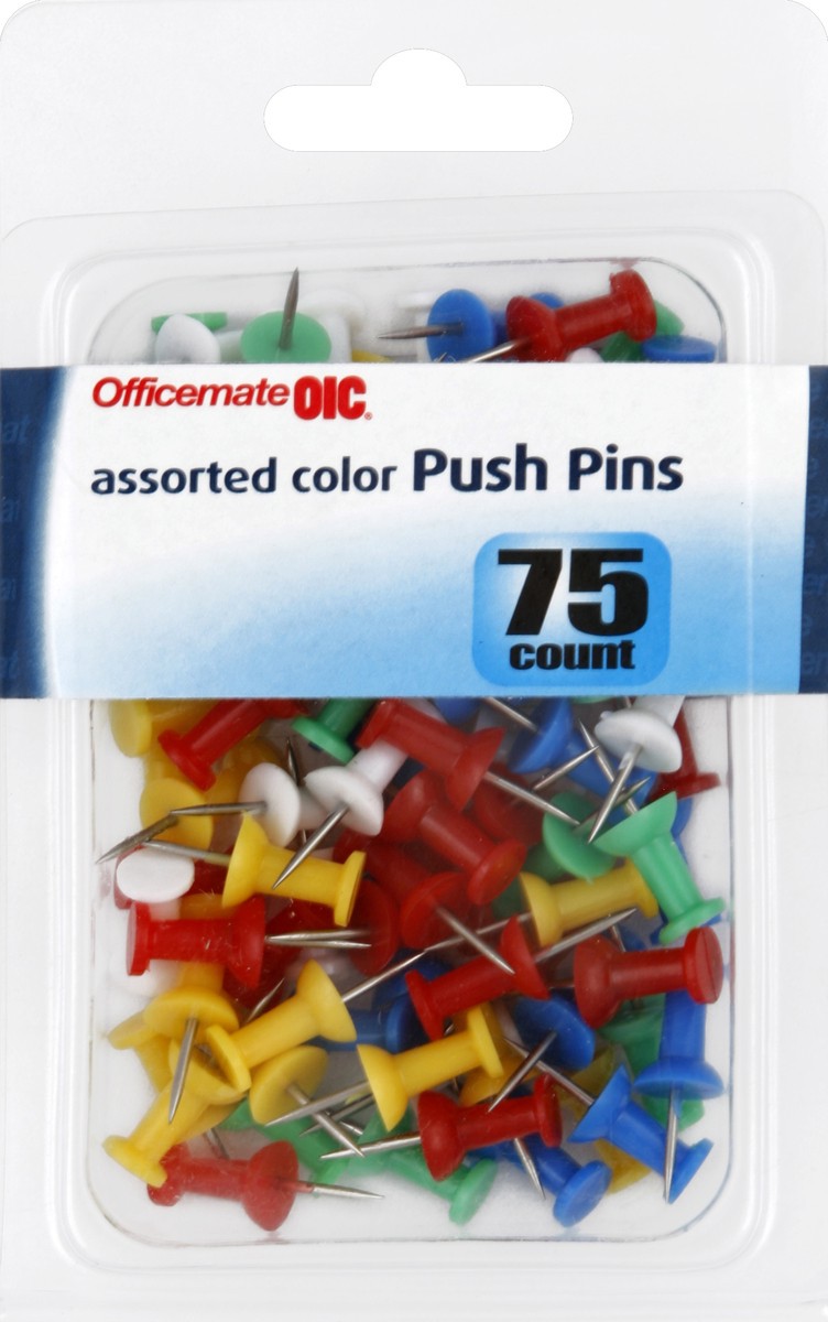 slide 2 of 2, OIC Push Pins 75 ea, 75 ct