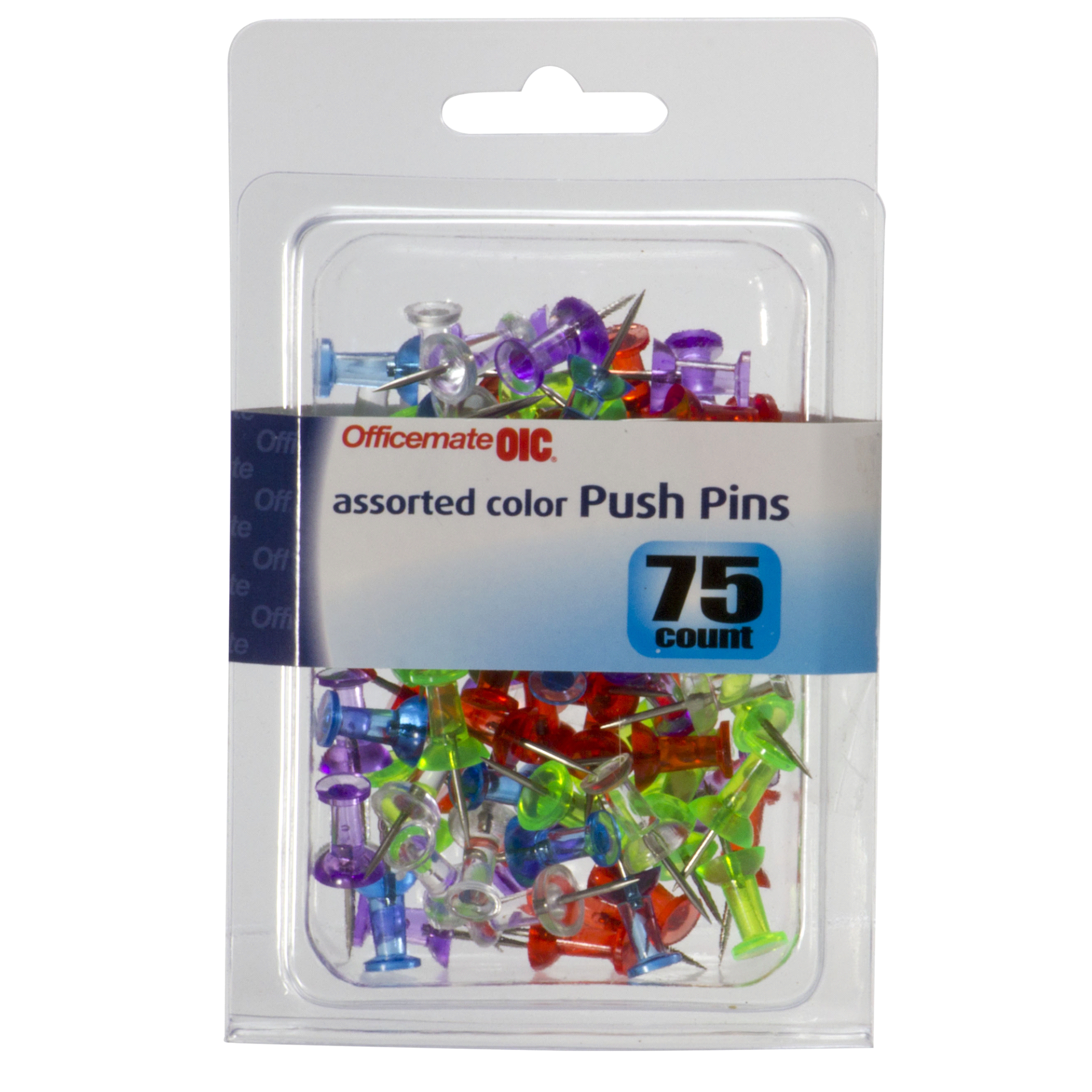 slide 1 of 2, OIC Push Pins 75 ea, 75 ct