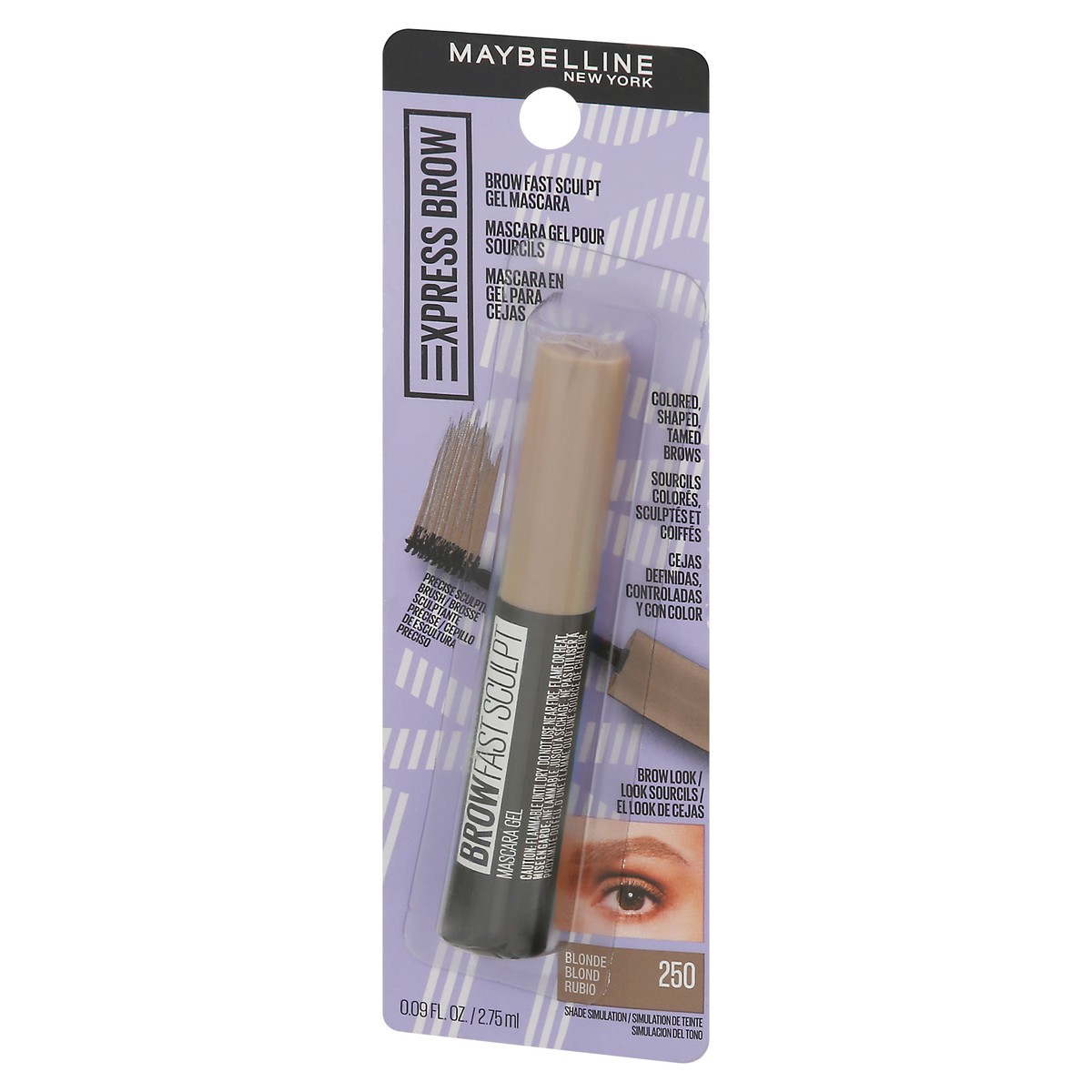 slide 5 of 11, Maybelline Xpress Brow Blonde 250 Brow Fast Sculpt Gel Mascara 0.09 fl oz, 0.09 oz