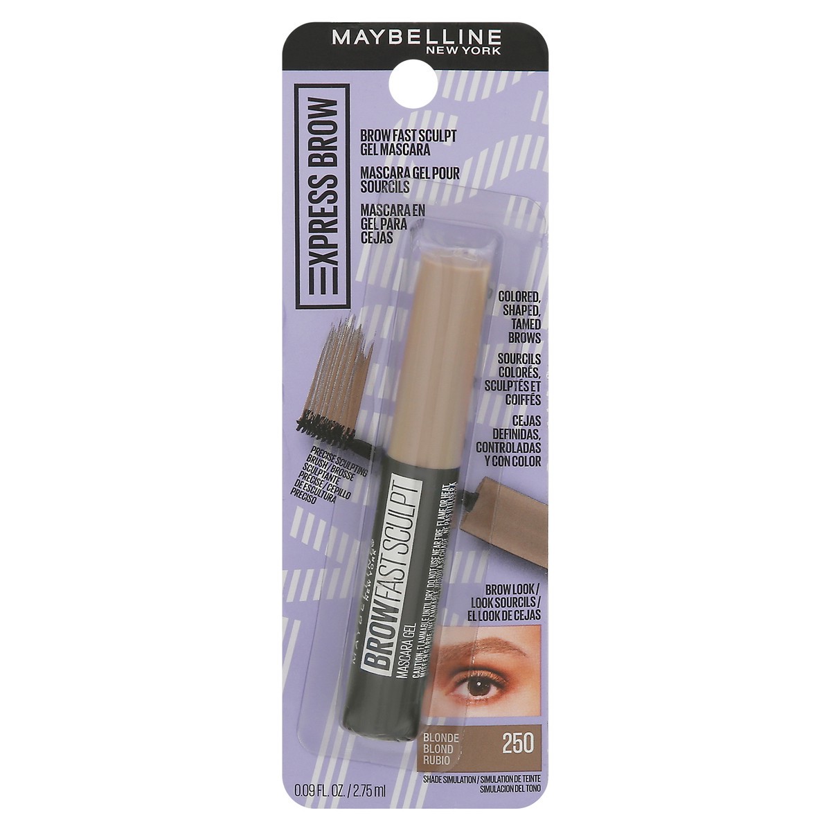 slide 1 of 11, Maybelline Xpress Brow Blonde 250 Brow Fast Sculpt Gel Mascara 0.09 fl oz, 0.09 oz