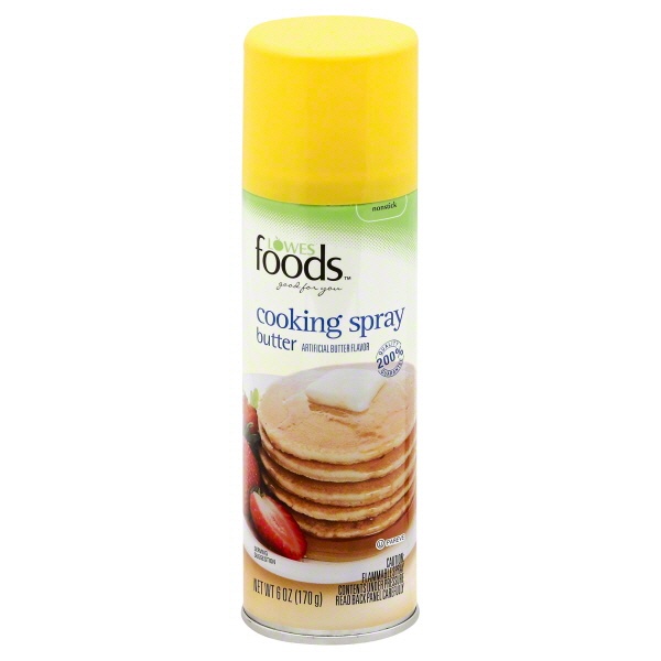 slide 1 of 1, Lowes Foods Cooking Spray Butter Flavor, 6 oz