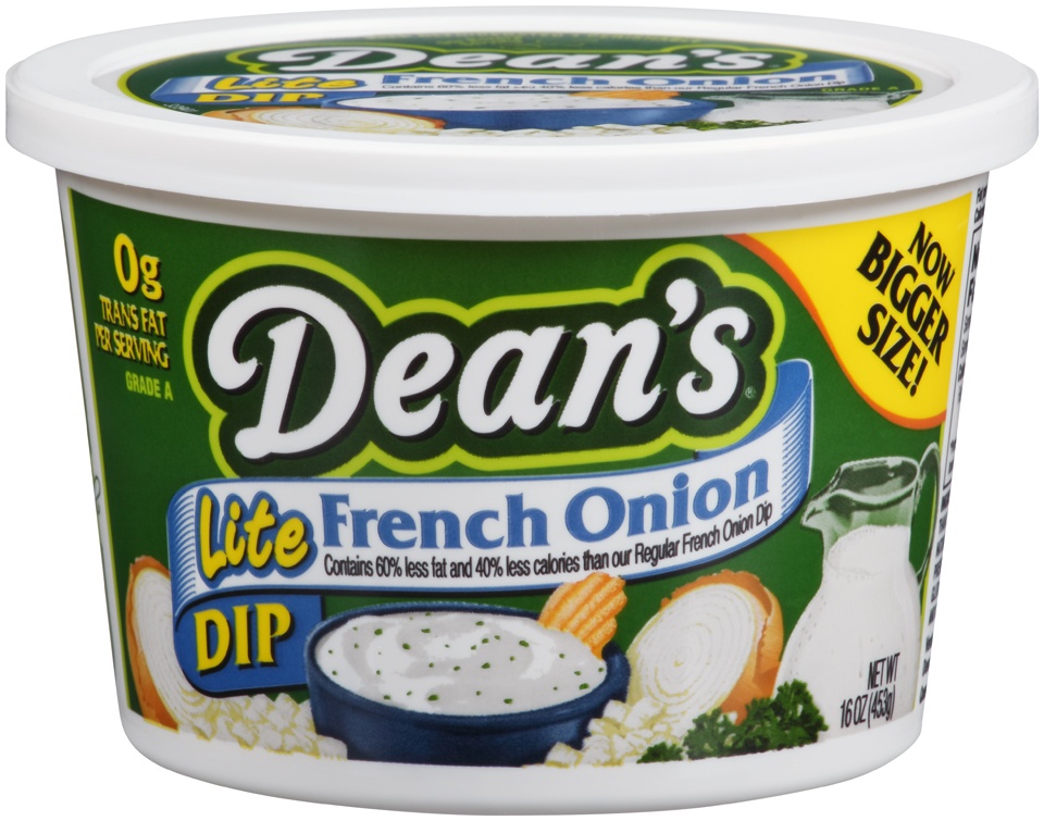 slide 1 of 1, Dean's Lite French Onion Dip, 16 oz