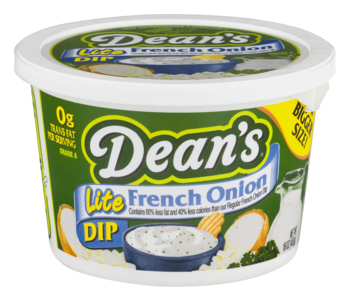 slide 1 of 1, Dean's Lite French Onion Dip, 16 oz