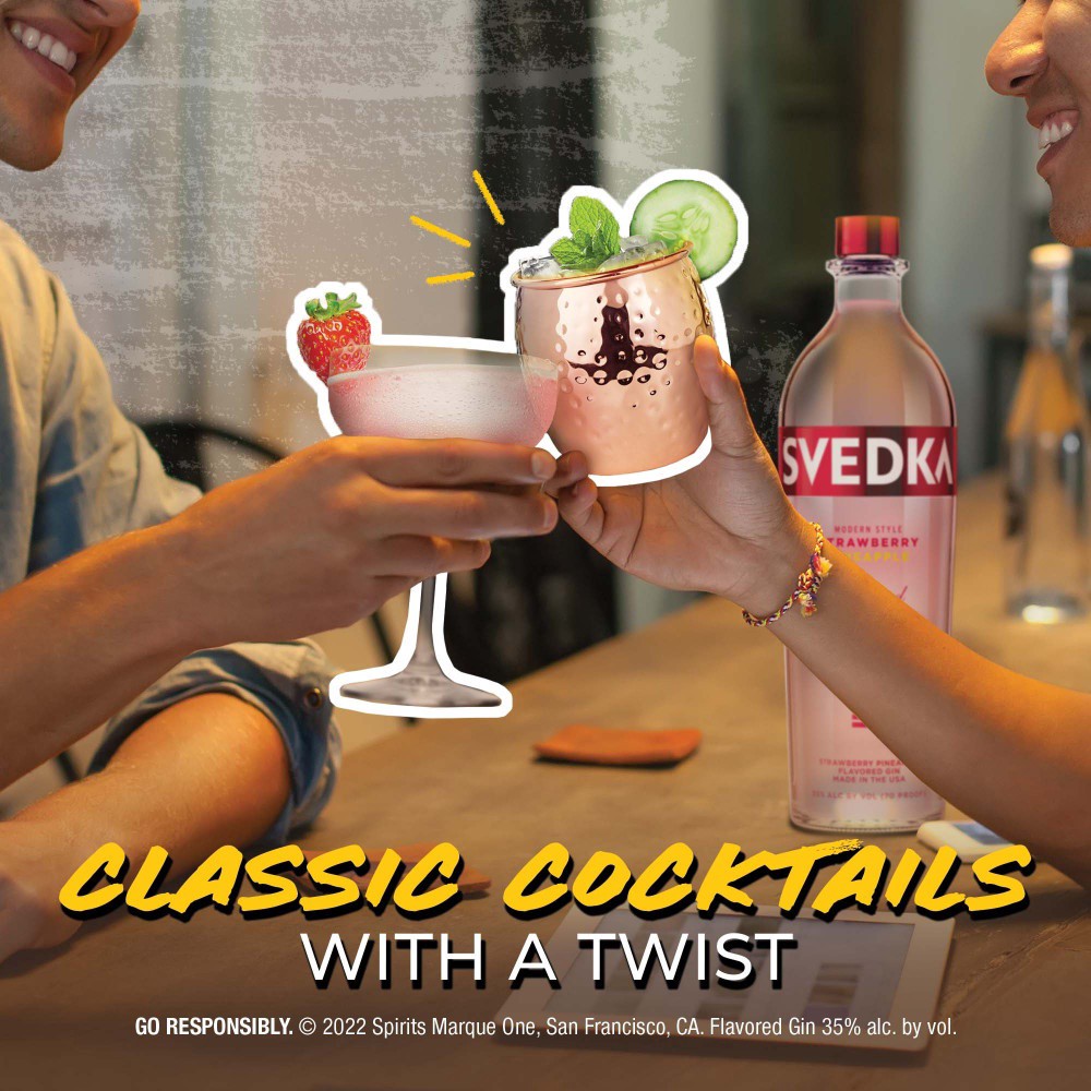 slide 2 of 7, SVEDKA Strawberry Pineapple Modern Style Gin, 750 mL Bottle, 70 Proof, 750 ml