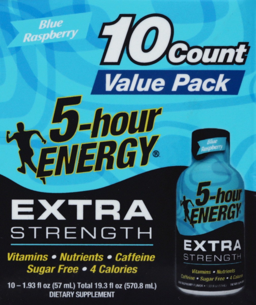 slide 7 of 9, 5-hour ENERGY Shot, Extra Strength, Blue Raspberry, 10 ct