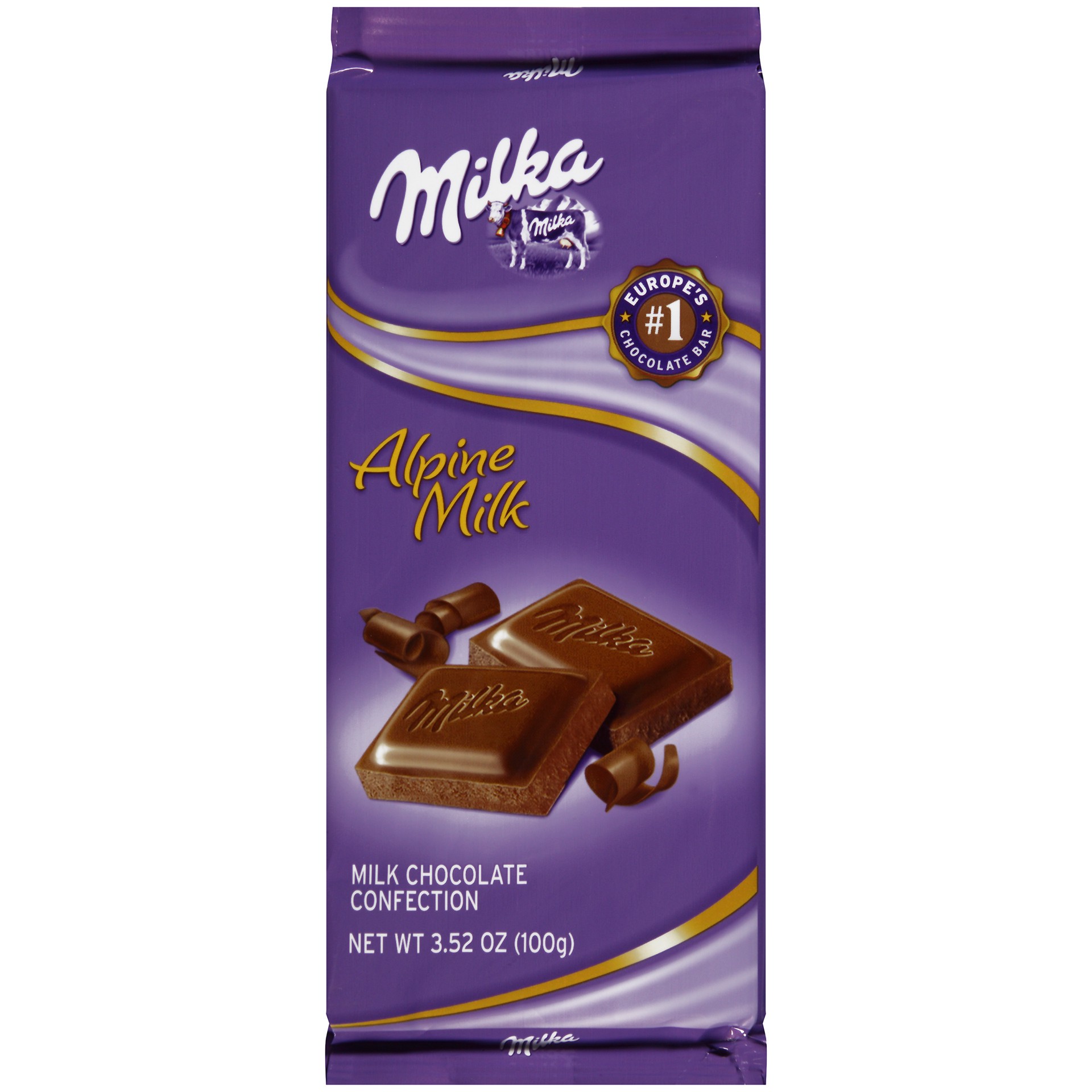 slide 11 of 12, 3.52Z Milka Alpine Milk Choc, 0.22 lb