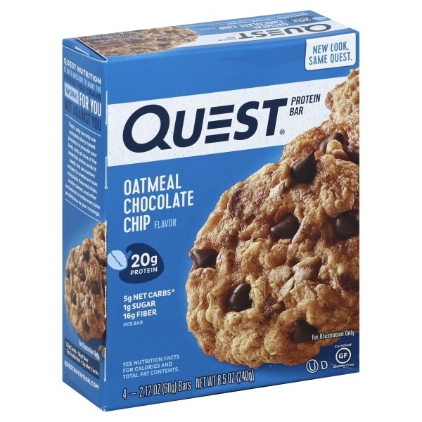 slide 1 of 1, Quest Oatmeal Chocolate Chip Bars, 8.5 oz