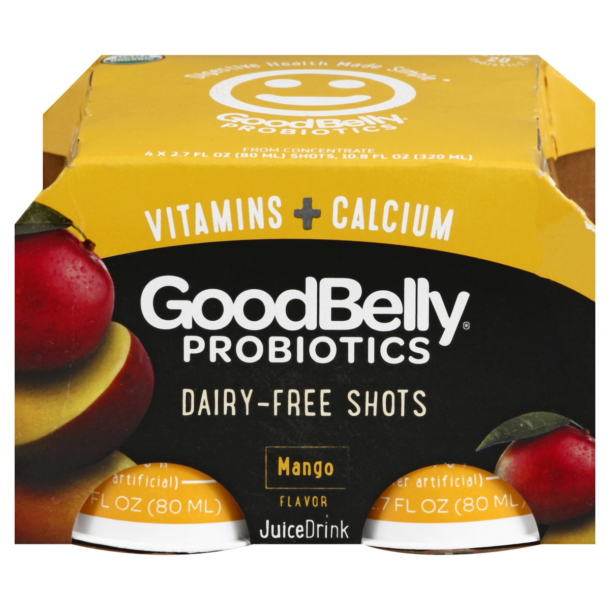 slide 1 of 8, GoodBelly Probiotics Mango Flavor Juice Drink 4 ea, 4 ct