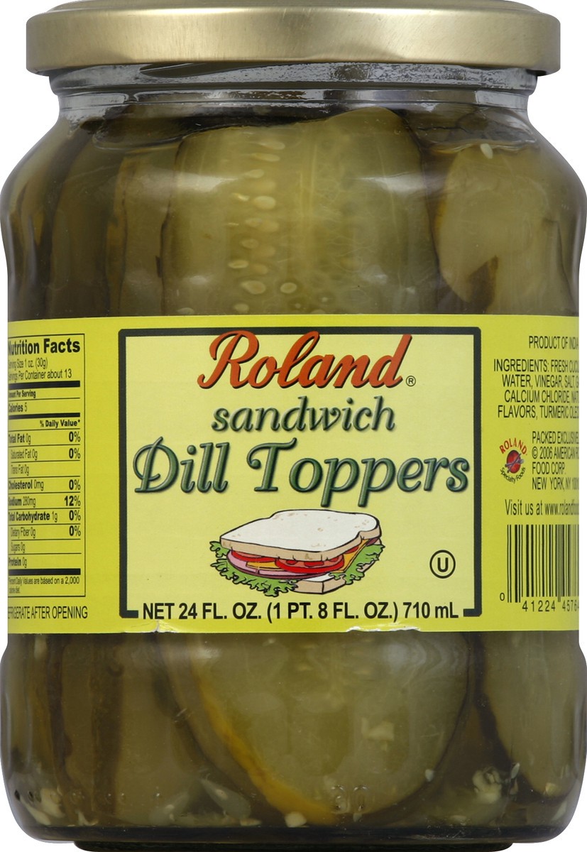 slide 2 of 2, Roland Sandwich Dill Toppers, 24 fl oz