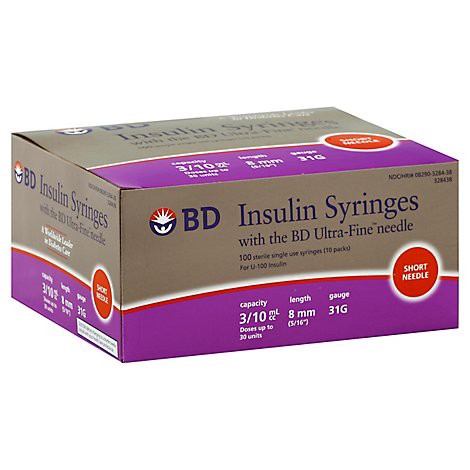 slide 1 of 1, Bd Ultra Fineii Shrt Syr 30 Unt - 100 CT, 100 ct