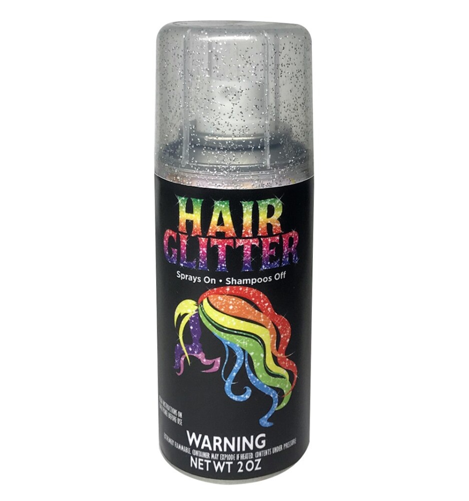 slide 1 of 1, Fun World Temporary Silver Glitter Hairspray, 2 oz