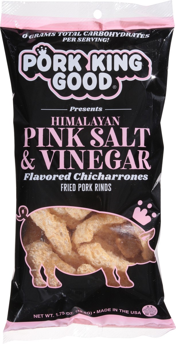 slide 10 of 13, Pork King Good Himalayan Pink Salt & Vinegar Flavored Fried Pork Rinds 1.75 oz, 1.75 oz