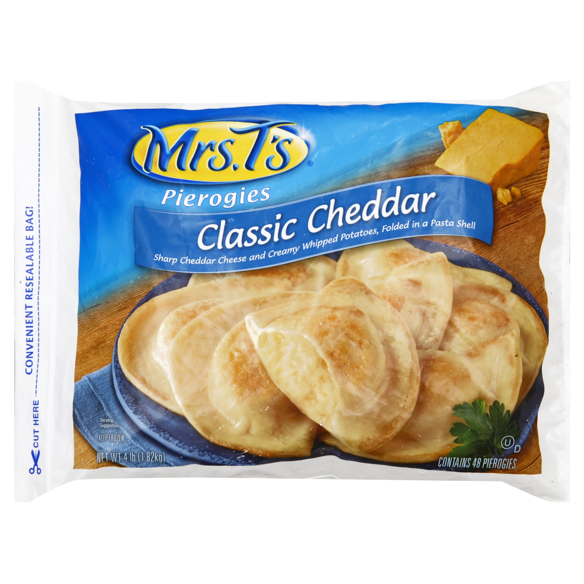 slide 1 of 1, Mrs. T's Classic Cheddar Pierogies, 4 lb